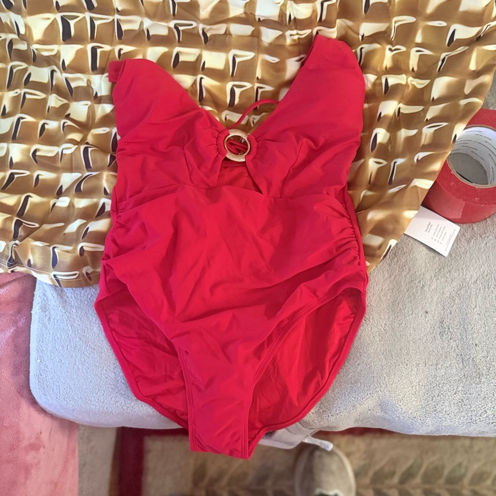 Pink Ring-Detail One-Piece Swimsuit
